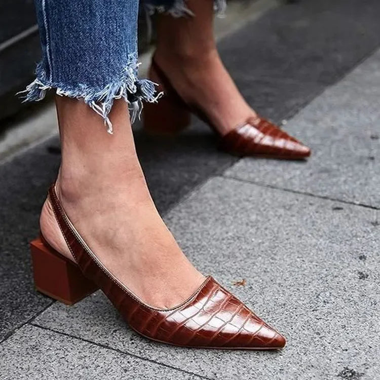Image of Liza | Dames Slingback Hakken met Blokhak