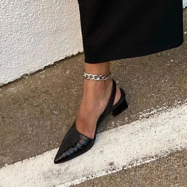 Image of Liza | Dames Slingback Hakken met Blokhak
