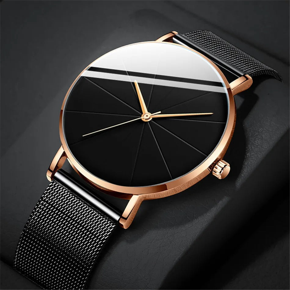 Luxe Herenhorloge met Opvallende Wijzerplaat-Accenten