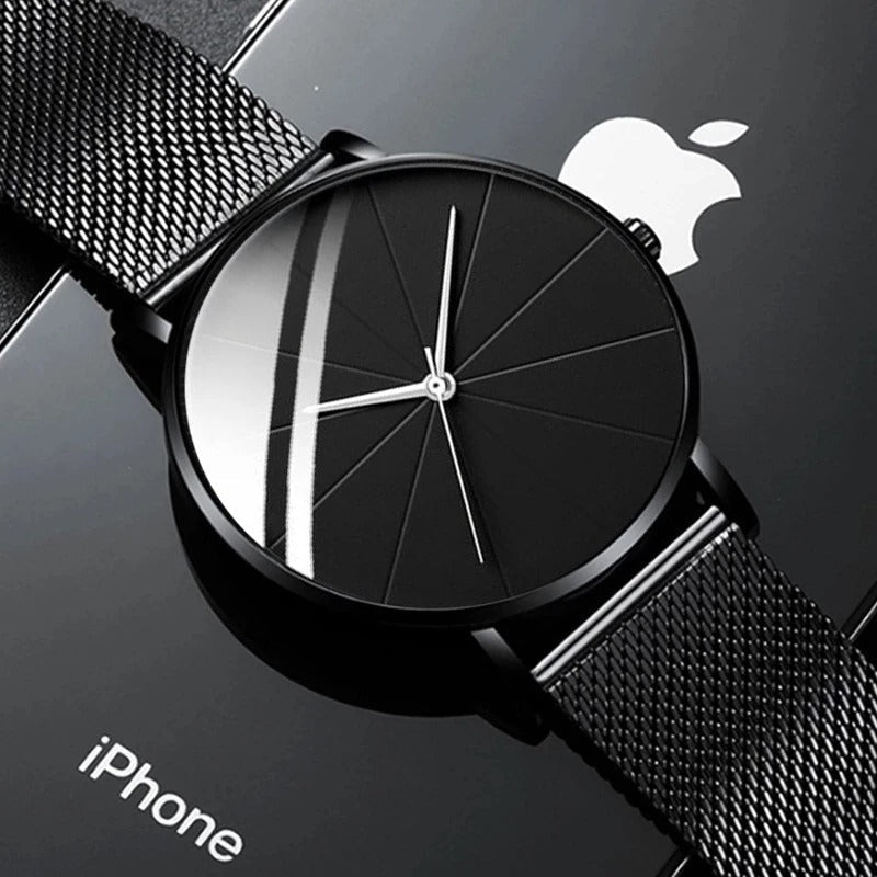 Luxe Herenhorloge met Opvallende Wijzerplaat-Accenten