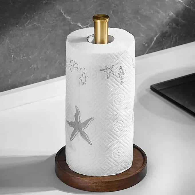 Luxe Keukenrolhouder – Handgemaakt Walnootdesign