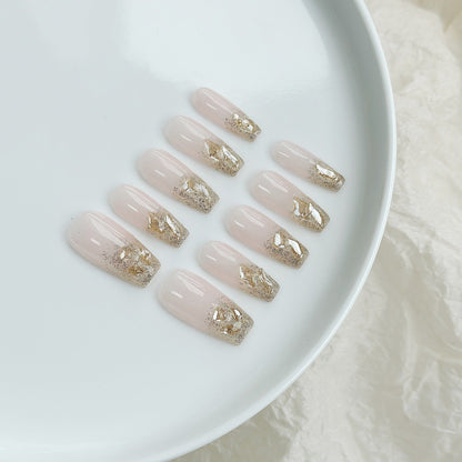 Luxe press-on nagelset met glitters