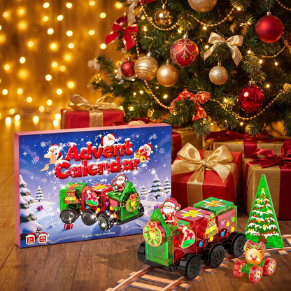 Magnetische Tegels Kersttrein Adventskalender, 45 Stukjes