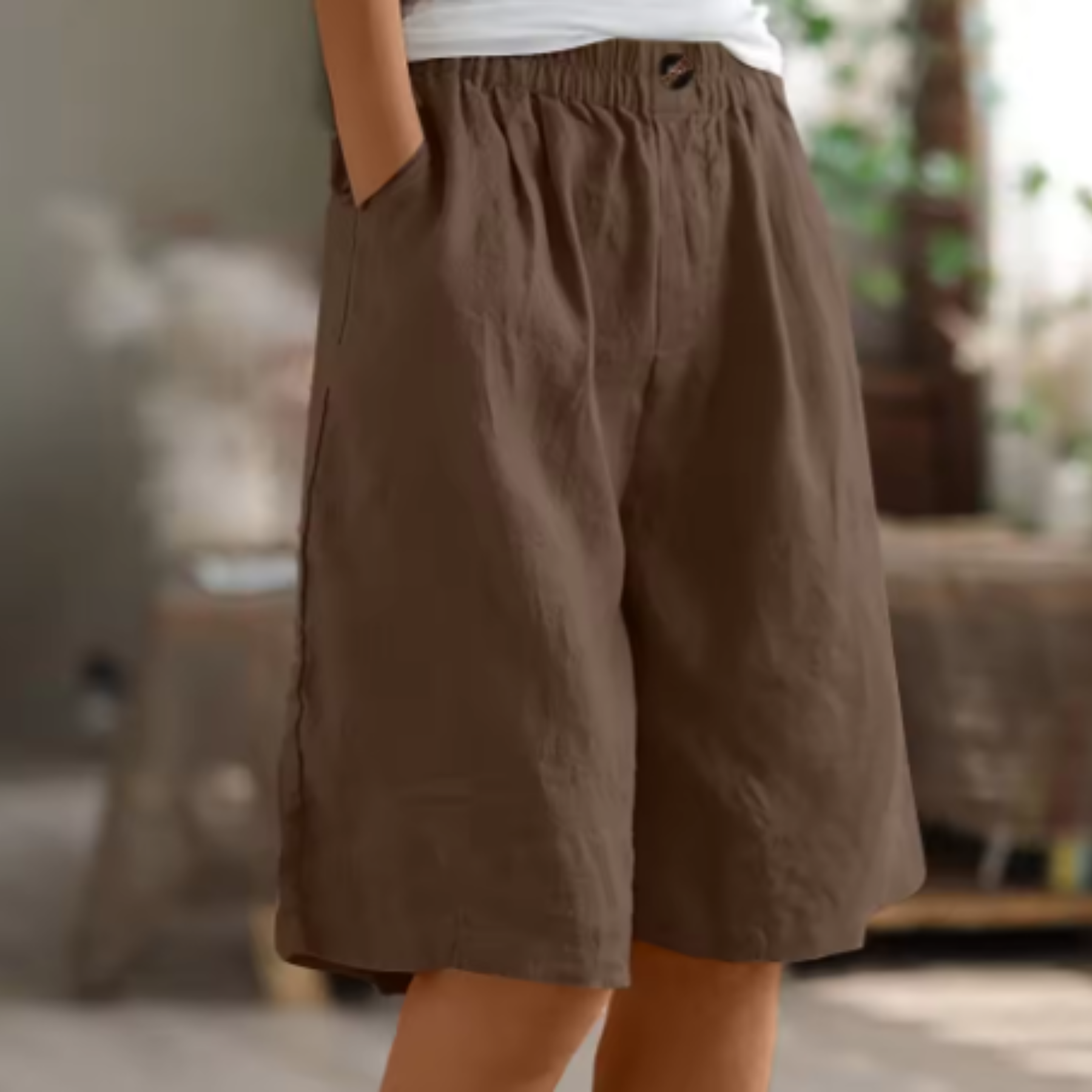 Image of Maria | Dames High-Waisted Culotte Shorts