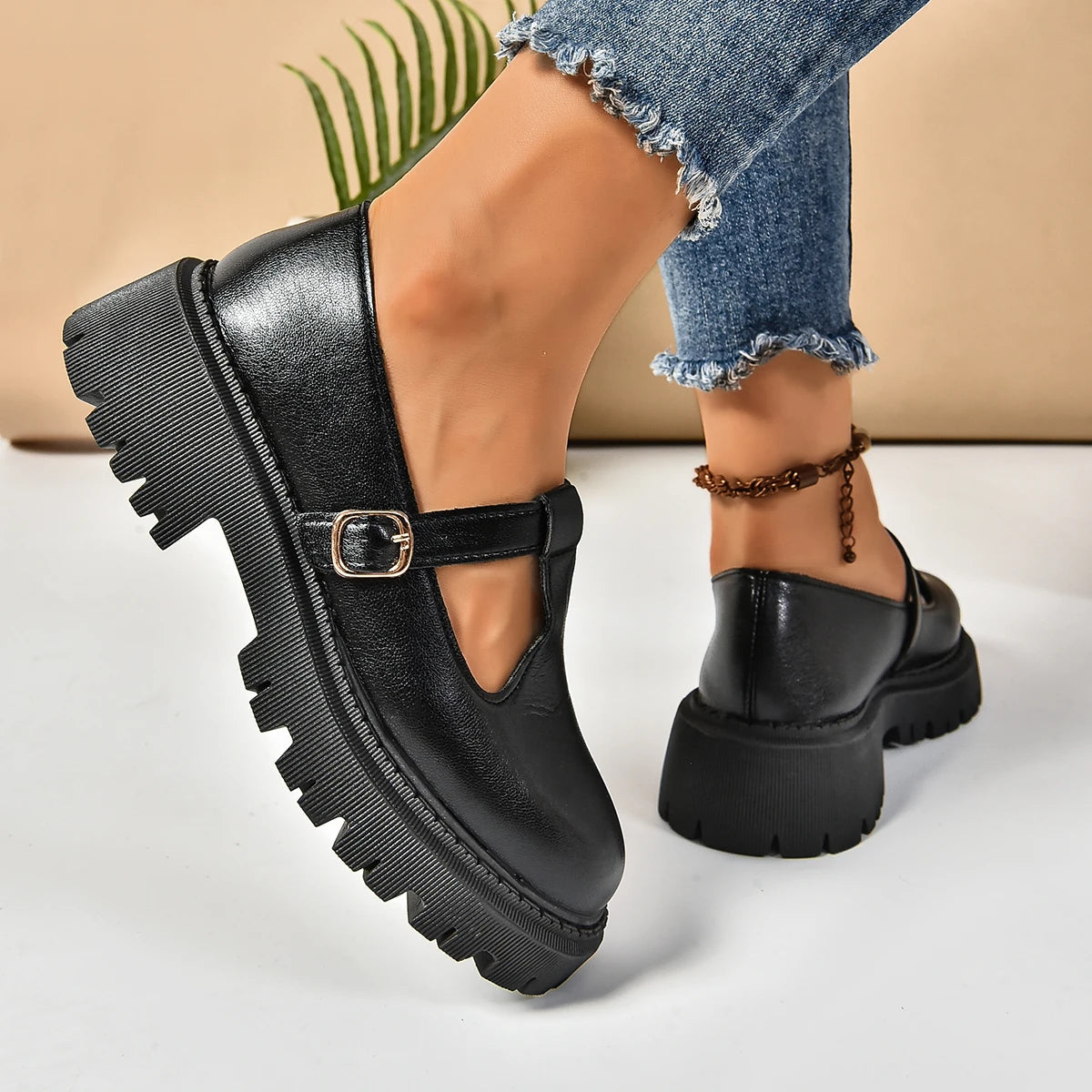 Image of Mariah | Dames Platform Chunky Gespband Mary Jane Schoenen