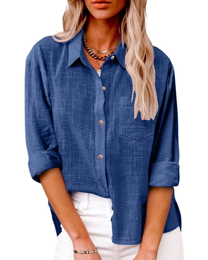 Image of Marieke | Dames Lange Mouw Blouse met Knopen