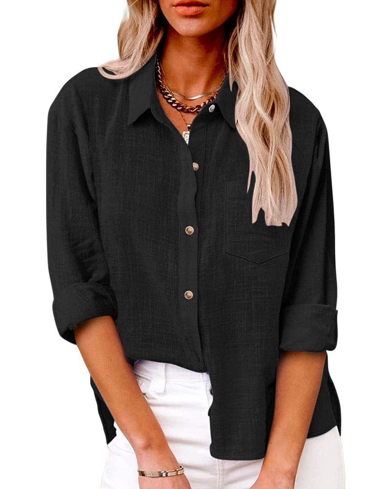 Image of Marieke | Dames Lange Mouw Blouse met Knopen