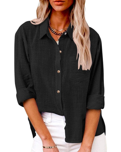 Image of Marieke | Dames Lange Mouw Blouse met Knopen