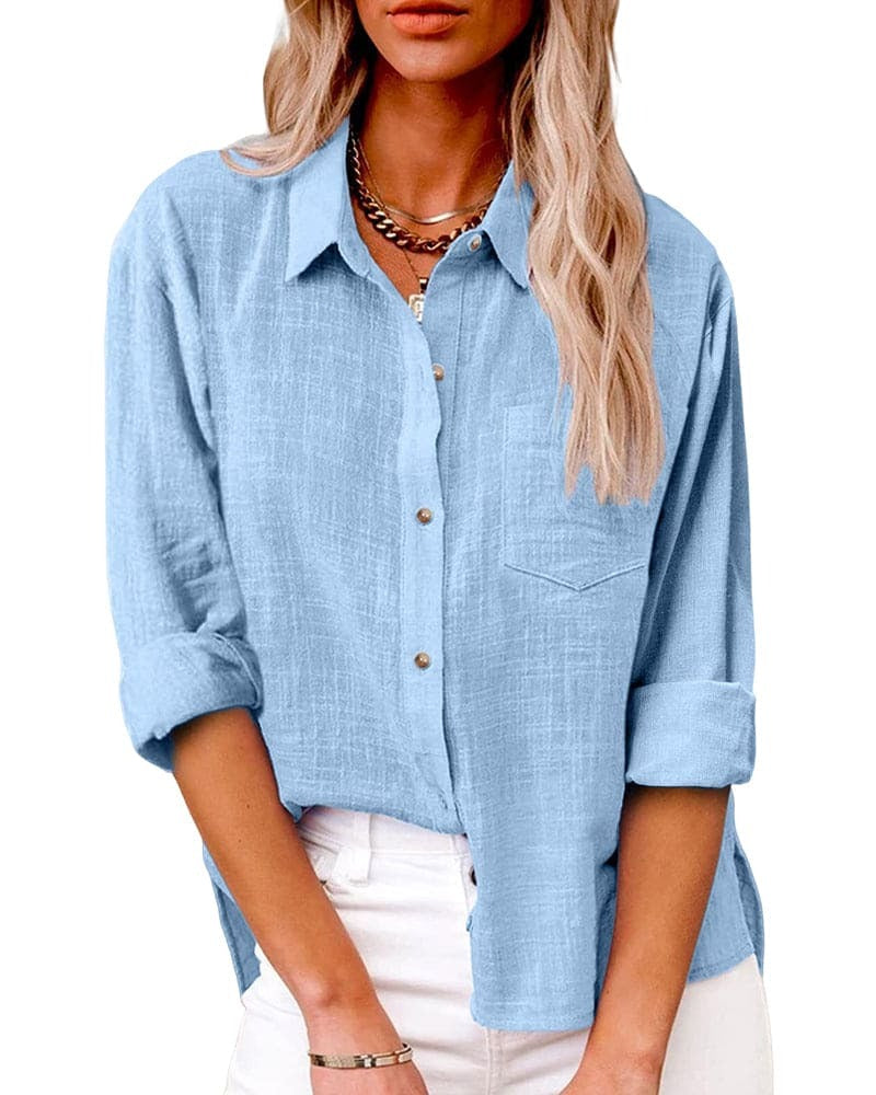 Image of Marieke | Dames Lange Mouw Blouse met Knopen