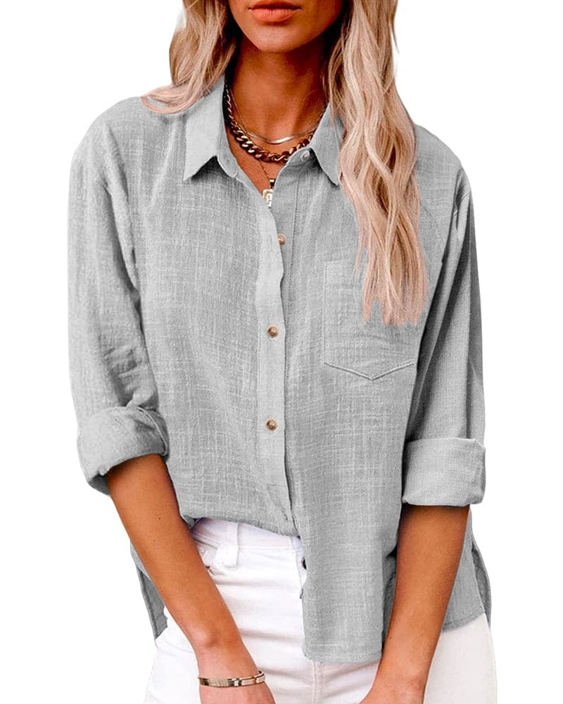 Image of Marieke | Dames Lange Mouw Blouse met Knopen