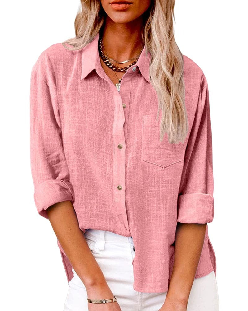 Image of Marieke | Dames Lange Mouw Blouse met Knopen