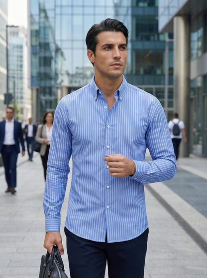 Image of Mark | Heren Slim-Fit Overhemd met Knoopsluiting
