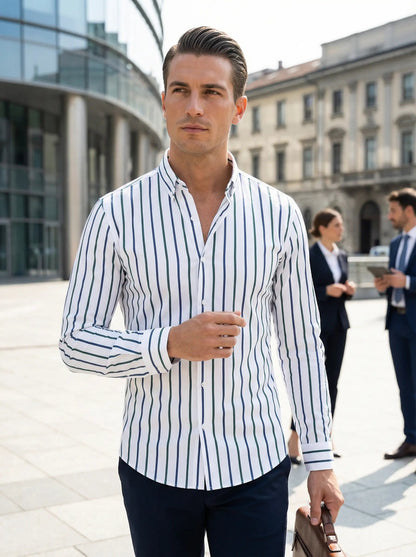 Image of Mark | Heren Slim-Fit Overhemd met Knoopsluiting