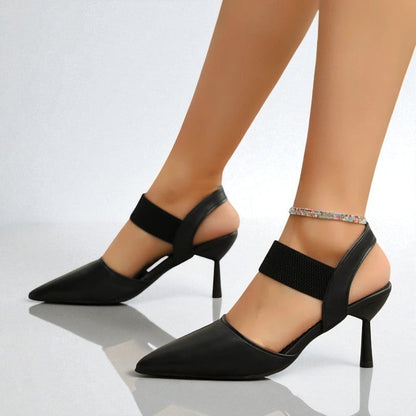Image of Martha | Dames Slingback Pumps met Puntneus en Halfhoge Hakken