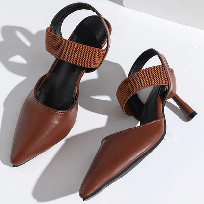 Image of Martha | Dames Slingback Pumps met Puntneus en Halfhoge Hakken
