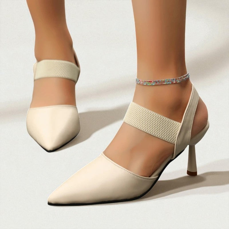 Image of Martha | Dames Slingback Pumps met Puntneus en Halfhoge Hakken