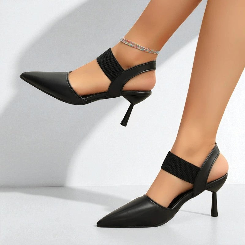 Image of Martha | Dames Slingback Pumps met Puntneus en Halfhoge Hakken
