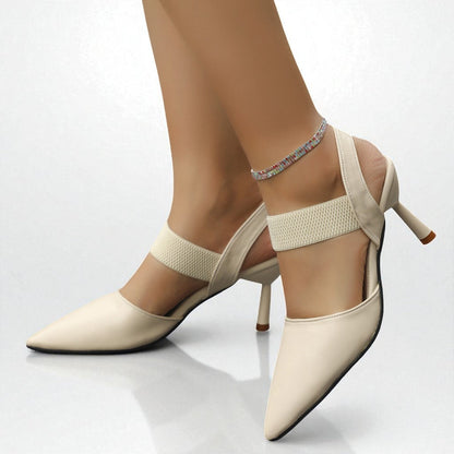 Image of Martha | Dames Slingback Pumps met Puntneus en Halfhoge Hakken