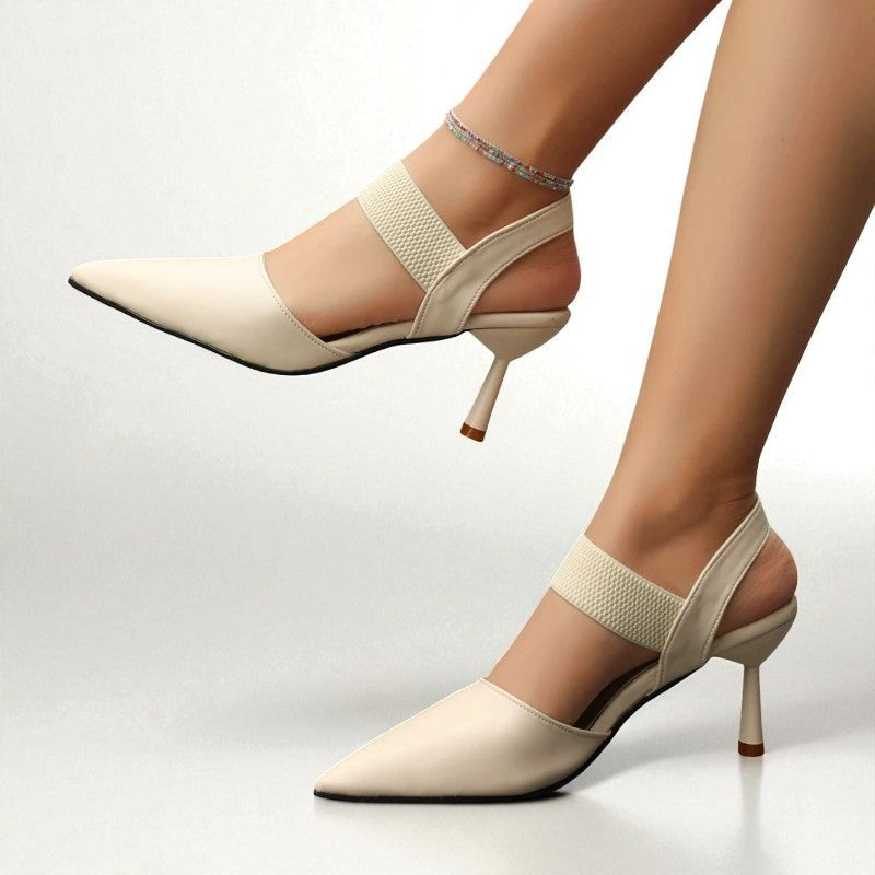 Image of Martha | Dames Slingback Pumps met Puntneus en Halfhoge Hakken