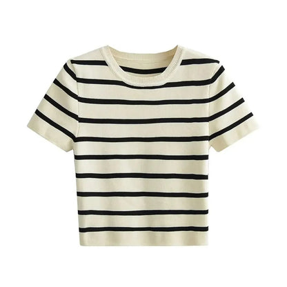 Image of Mary | Dames Cropped Gestreept T-shirt