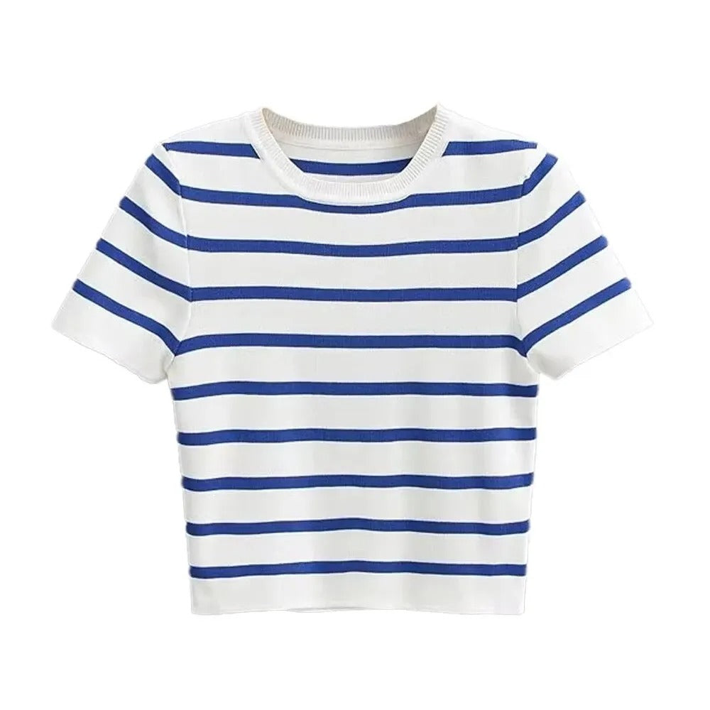Image of Mary | Dames Cropped Gestreept T-shirt