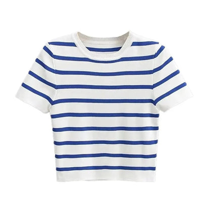 Image of Mary | Dames Cropped Gestreept T-shirt