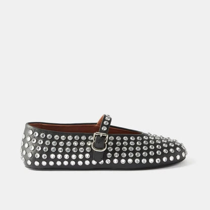 Mary Jane-schoenen voor dames met strass-steentjes en gespriempje