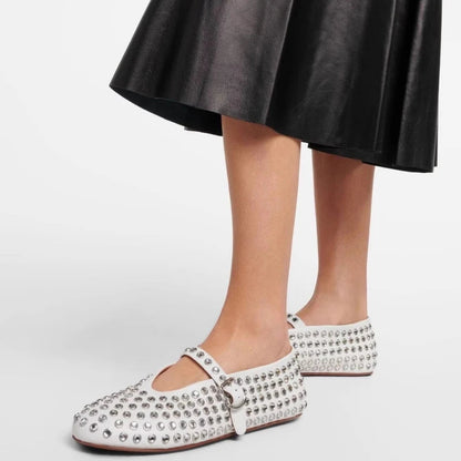Mary Jane-schoenen voor dames met strass-steentjes en gespriempje