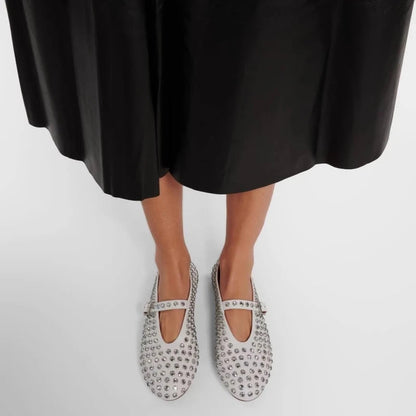 Mary Jane-schoenen voor dames met strass-steentjes en gespriempje