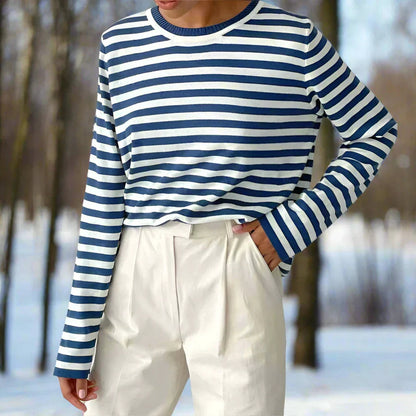 Image of Maud | Dames Gestreept T-shirt met Lange Mouwen
