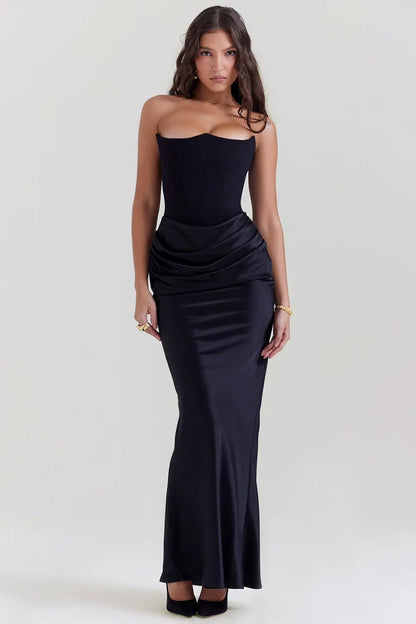 Image of Maud | Dames Strapless Bodycon Midi Jurk