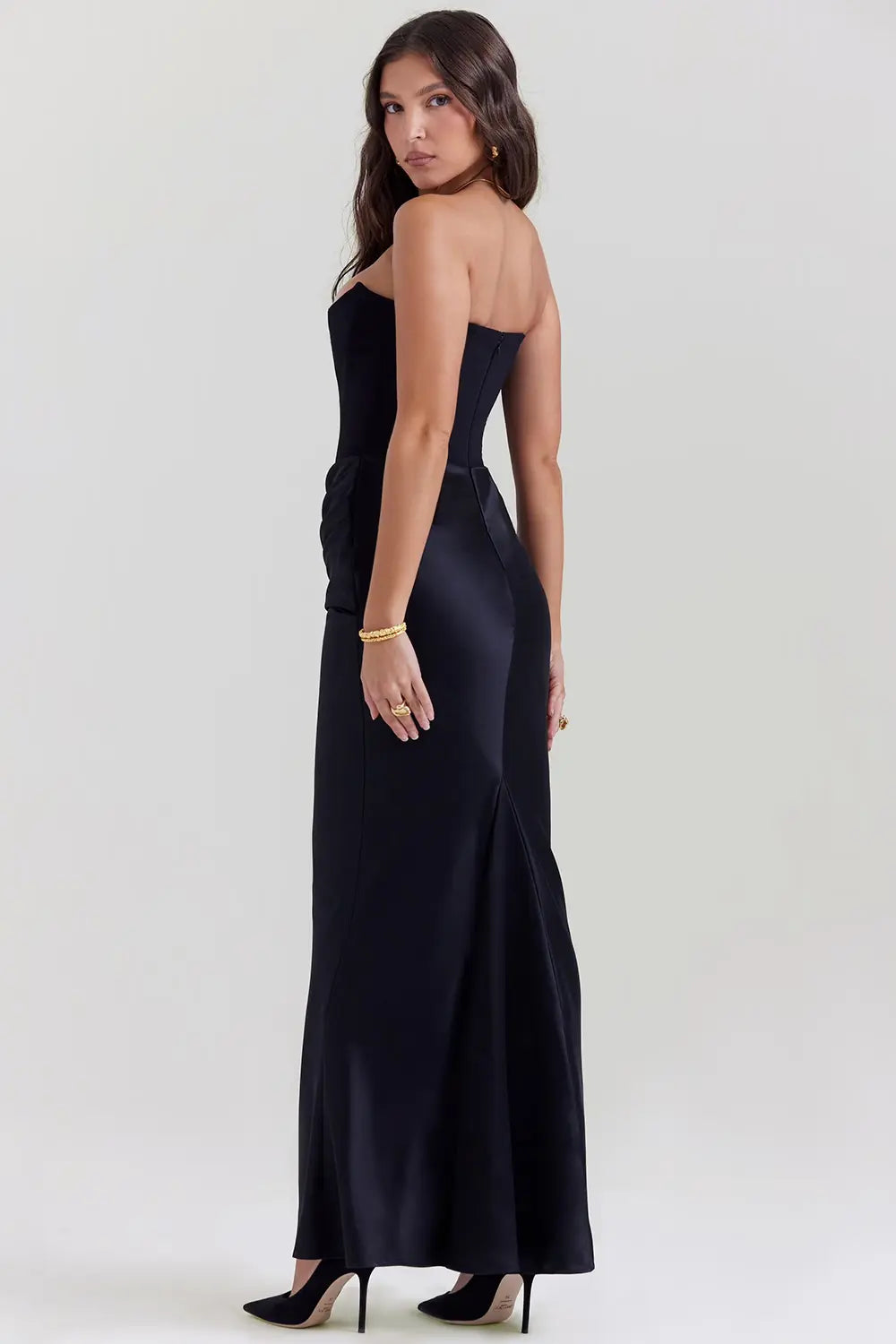 Image of Maud | Dames Strapless Bodycon Midi Jurk