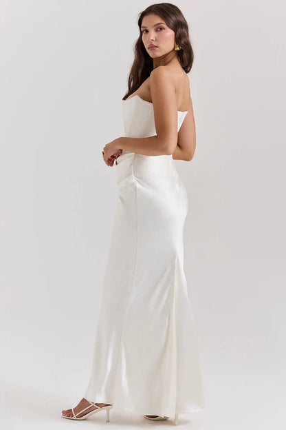 Image of Maud | Dames Strapless Bodycon Midi Jurk