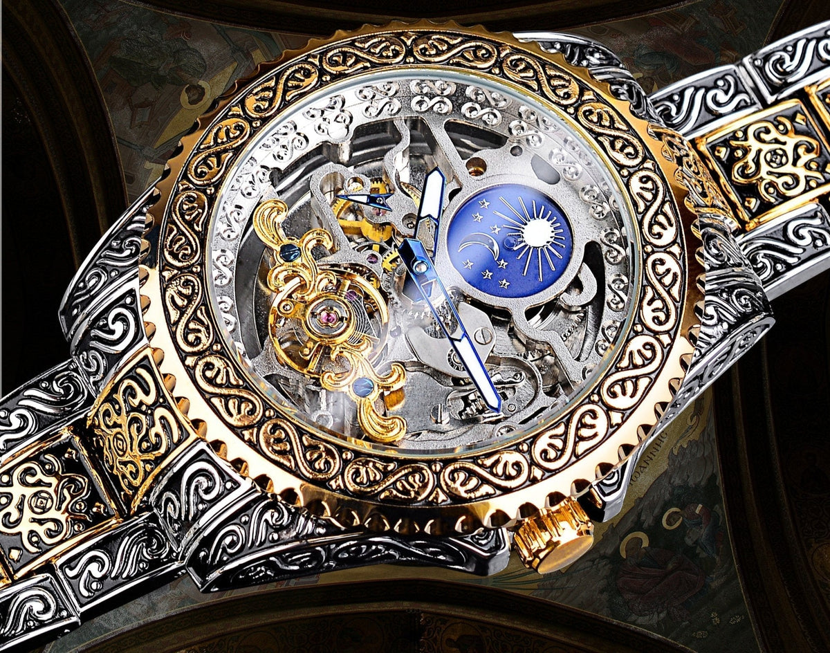 Mechanisch skelethorloge voor heren