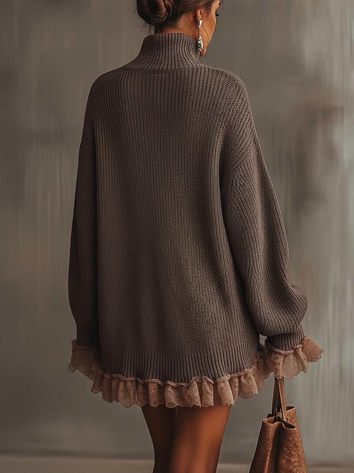 Image of Merel | Dames Turtleneck Mini Sweater Jurk