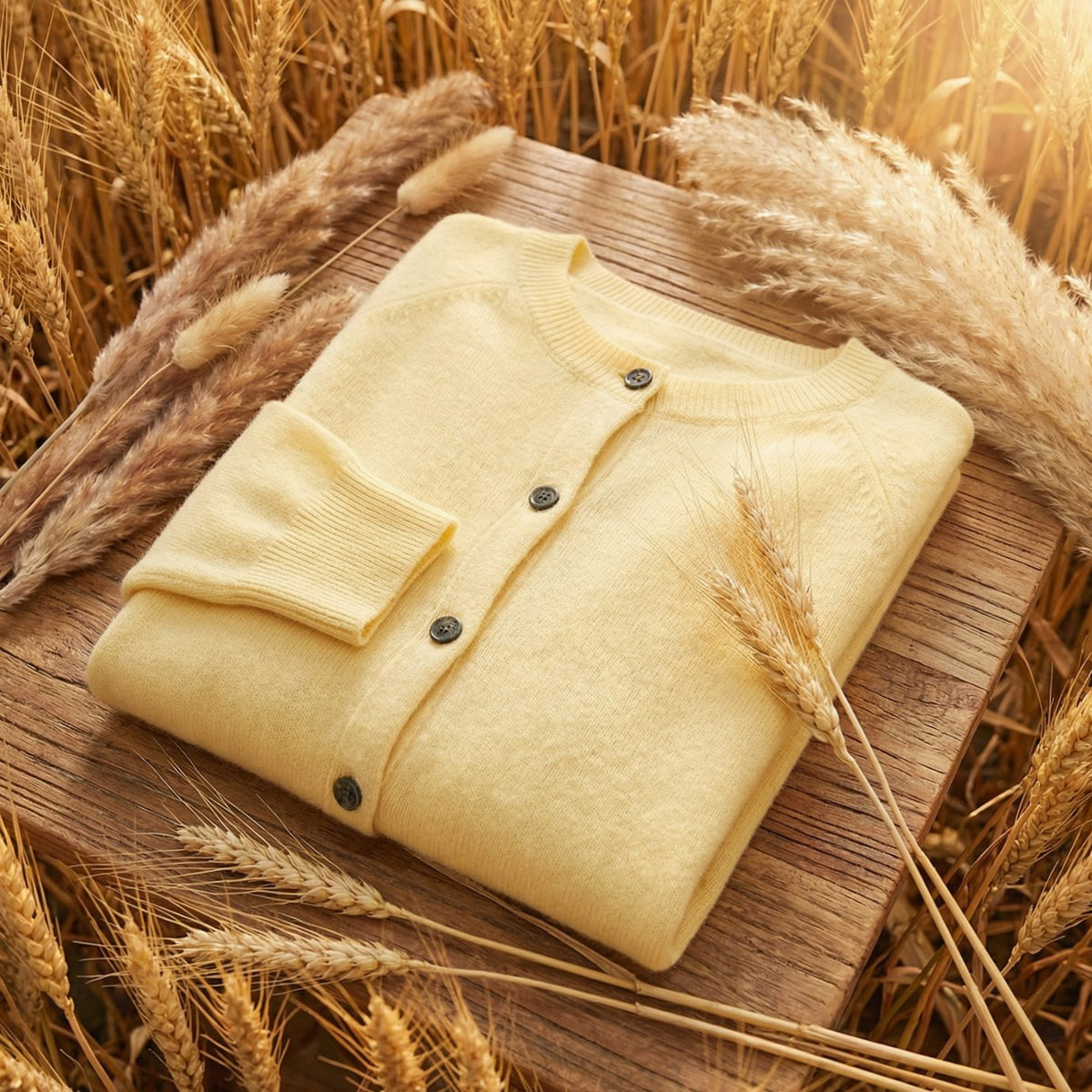 Merinowollen damesvest met lange mouwen en knoopsluiting