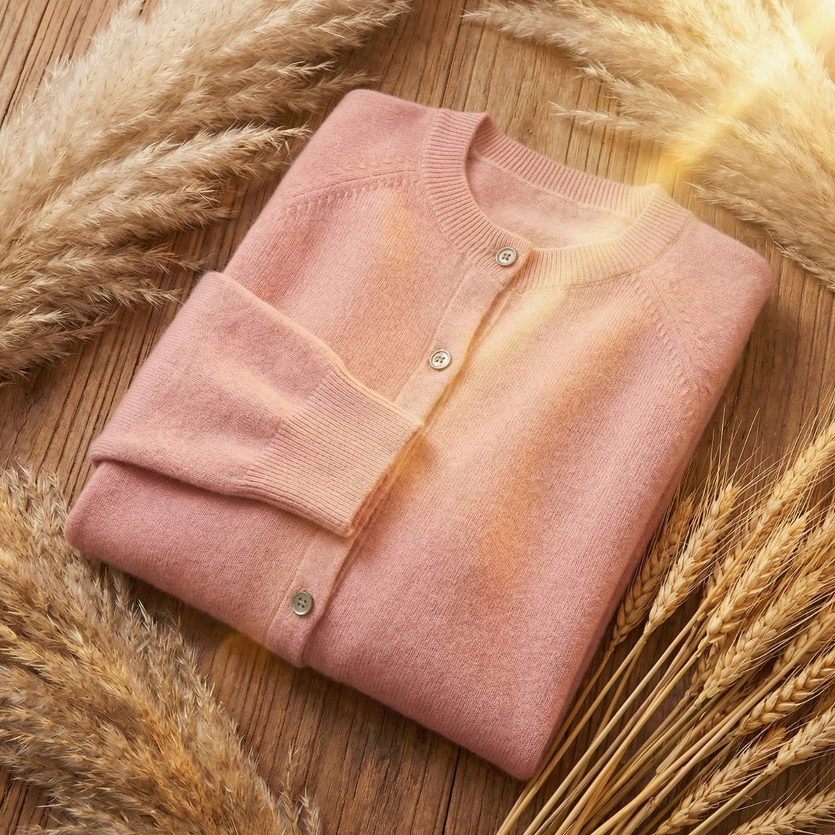 Merinowollen damesvest met lange mouwen en knoopsluiting