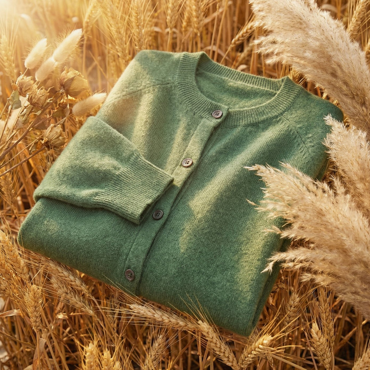 Merinowollen damesvest met lange mouwen en knoopsluiting