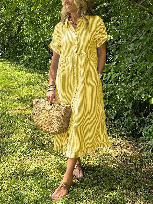 Image of Michelle | Dames Midi-jurk met Knopen
