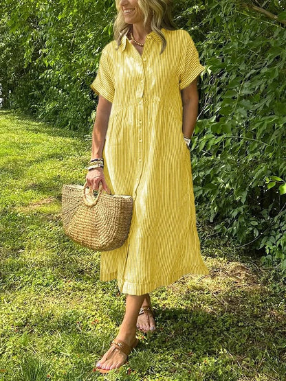Image of Michelle | Dames Midi-jurk met Knopen