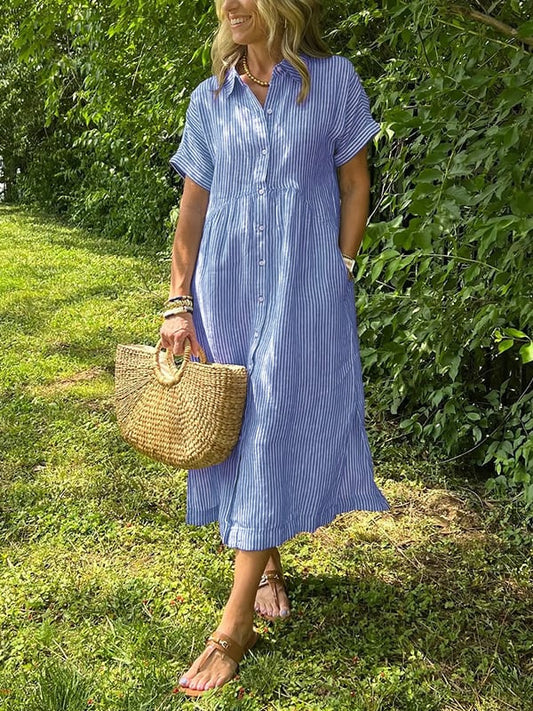 Image of Michelle | Dames Midi-jurk met Knopen