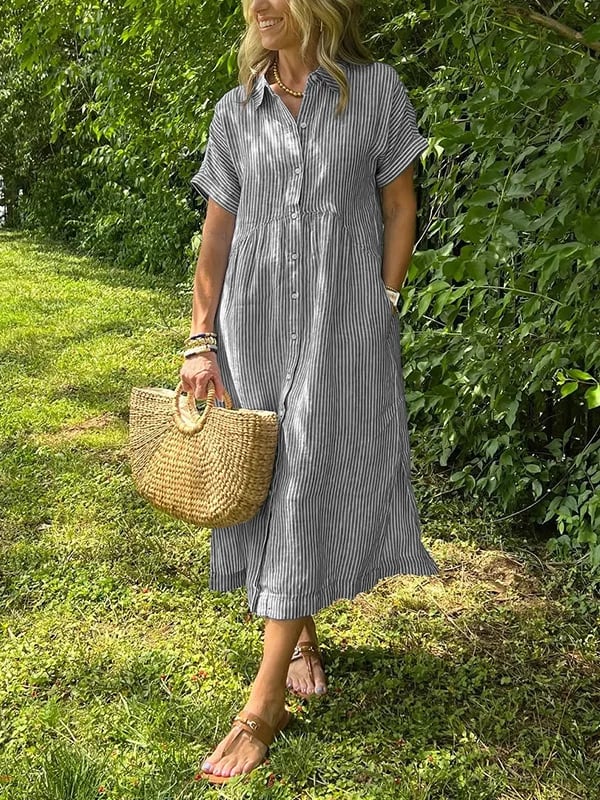 Image of Michelle | Dames Midi-jurk met Knopen