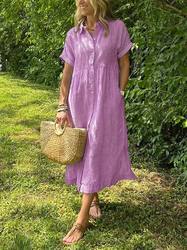 Image of Michelle | Dames Midi-jurk met Knopen