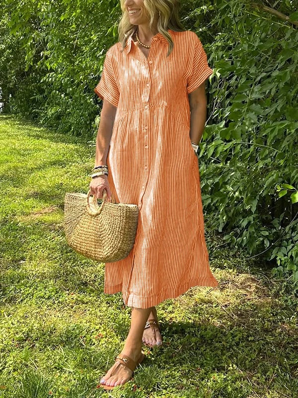 Image of Michelle | Dames Midi-jurk met Knopen