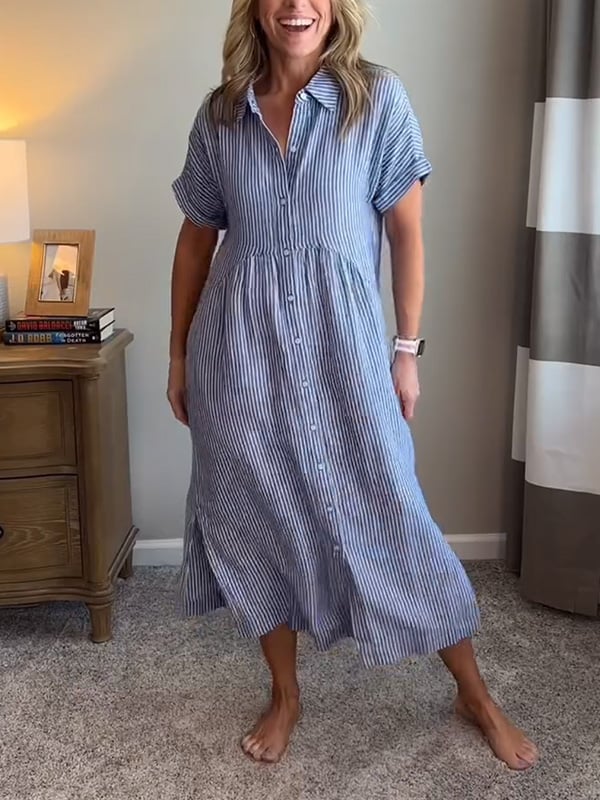 Image of Michelle | Dames Midi-jurk met Knopen