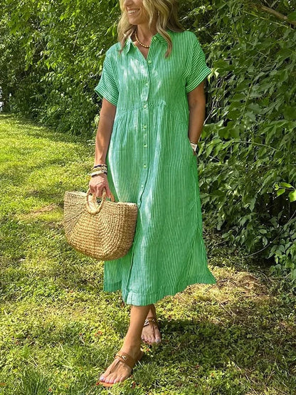 Image of Michelle | Dames Midi-jurk met Knopen