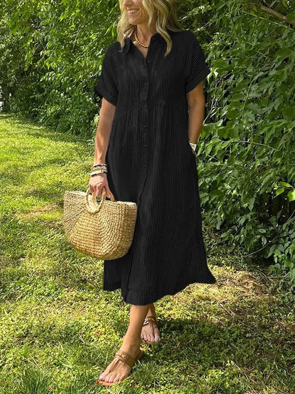 Image of Michelle | Dames Midi-jurk met Knopen