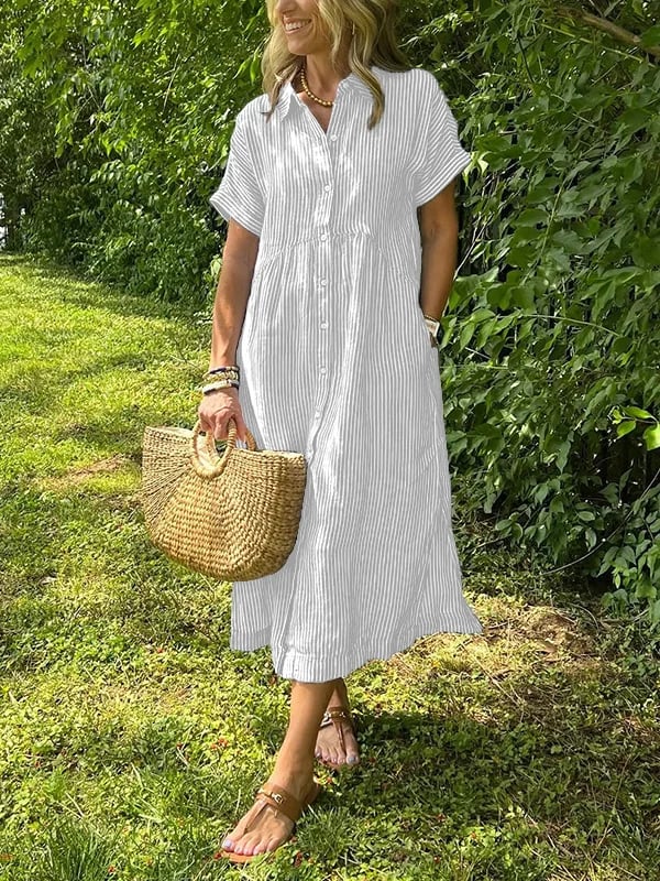 Image of Michelle | Dames Midi-jurk met Knopen