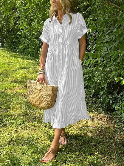 Image of Michelle | Dames Midi-jurk met Knopen