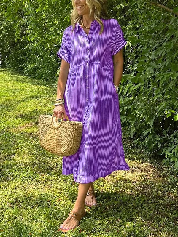 Image of Michelle | Dames Midi-jurk met Knopen